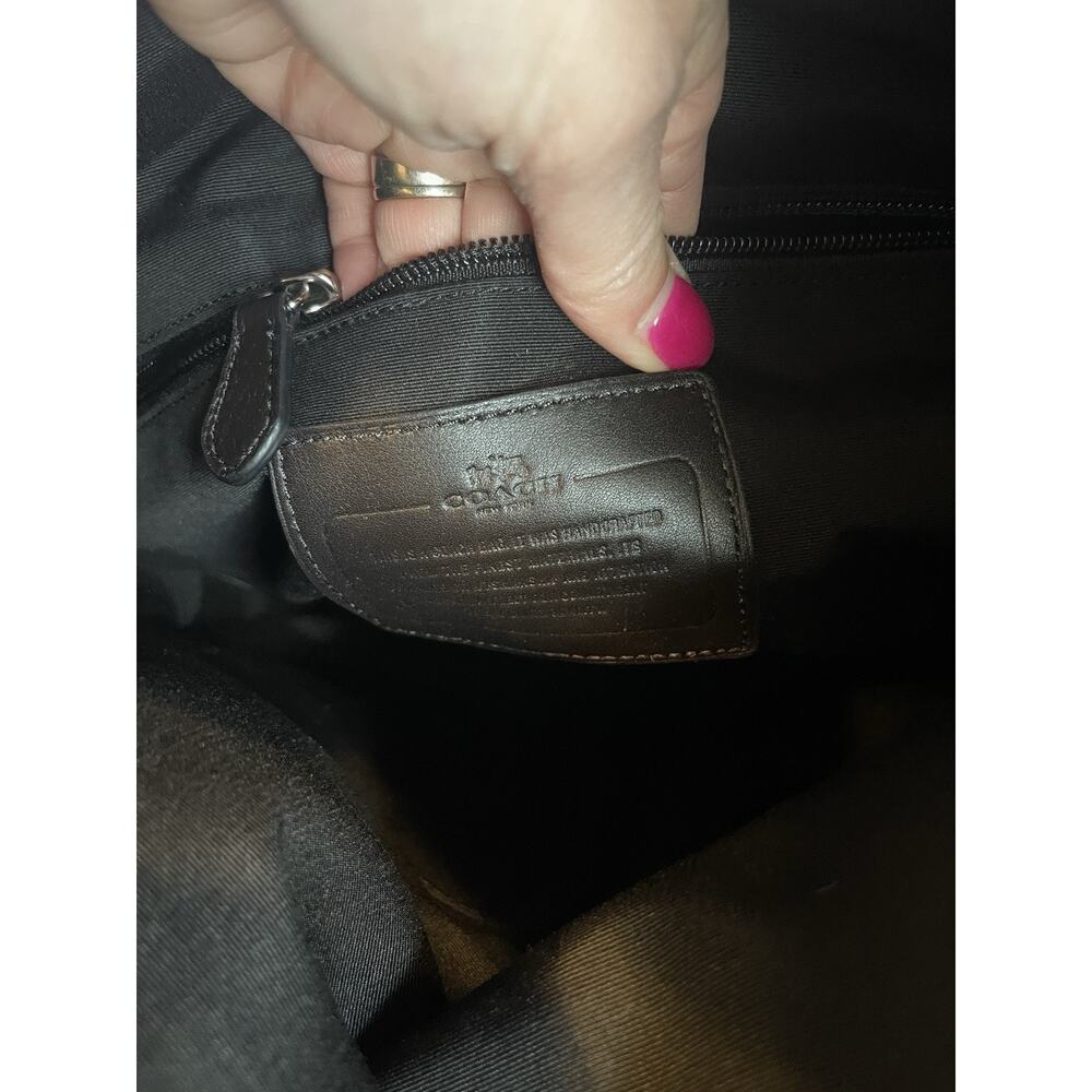 Coach Charles Fold-over City Tote Bag Large Without Strap Brown Logo Leather - Picture 10 of 10